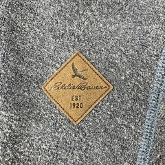 Eddie Bauer Sweatshirt Mens Medium Blue Fleece Hiking Camping Outdoors Logo