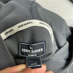 Eddie Bauer Men’s L Lounge Pullover Hoodie Gray Polyester/Spandex Blend N0307