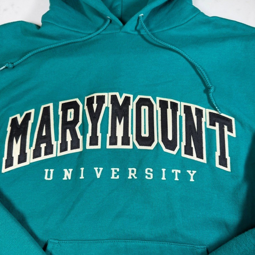 Champion Marymount University Hoodie Mens Small Teal Excellent Collegiate Logo