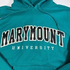 Champion Marymount University Hoodie Mens Small Teal Excellent Collegiate Logo