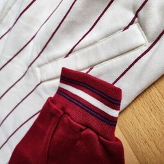 VTG Spaulding Sport Mens Large Baseball Sweatshirt Pinstripe Jersey Full Zip