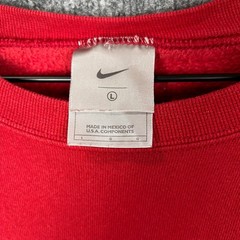VTG NIKE Men’s Red Crew Neck Sweatshirt Long Sleeve Basic Logo Size L