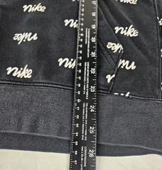 Nike All Over Print Spell Out Hoodie Men L Black White Drawstring Pouch Pocket