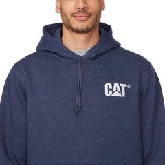 CAT Men’s M Blue Embroidered Logo Hoodie Self-Lined Hood & Kangaroo Pocket N0302