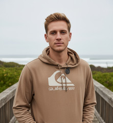 Quiksilver Hoodie Mens LG Fawn Tan Prints Gridliner Pullover Skate Surf NWT