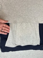 Adidas Men’s S2S Kangaroo Grey Blue Pullover Hoodie Sweatshirt Zip Sides Small