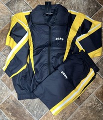 Sneak Gallery “Goat” Windbreaker/Short Set Size XL NWT Black Yellow White
