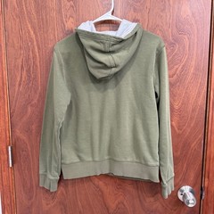 Champion Hoodie Kids Pullover Sweatshirt Olive Green Gray Lined XL Extra Large