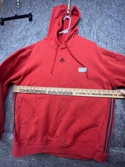 Adidas Mens Sweatshirt Hoodie Red Cotton Polyester Knit Logo L