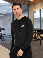 Men’s Long Sleeve Shirts Hoodie Hoody Gym Solid Cool Dry Fitness Workout Outdoor