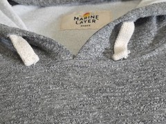 Marine Layer Lightweight Pullover Light Heather Gray Hoodie Sweatshirt SZ Marge