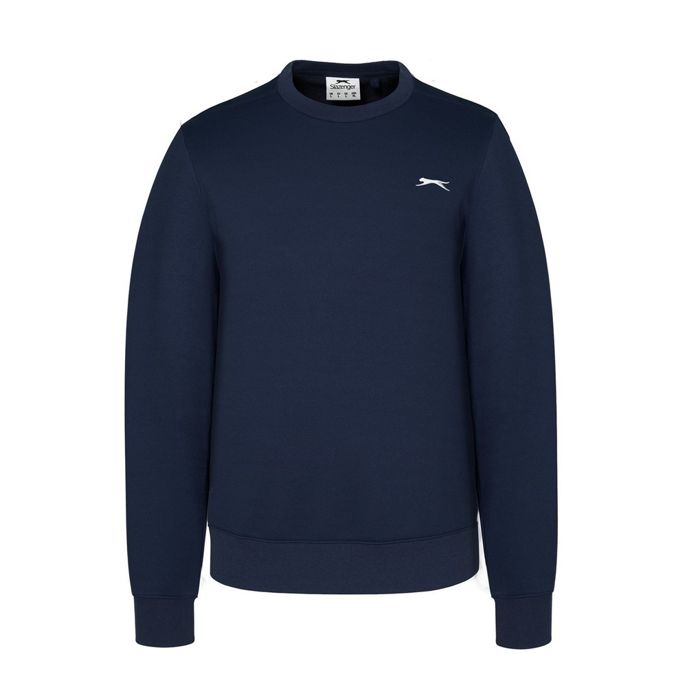 Slazenger Men Fleece Crew Neck Sweatshirt Jumper Sweater XS S M L XL 2XL 3XL 4XL