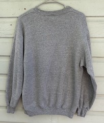 Vintage 80s Jerzees Rayon Tri Blend Heather Gray Graphic Print Sweatshirt XL USA