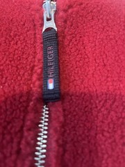 Vintage Tommy Hilfiger Fleece Men’s Large Red Deep Pile Sherpa Full Zip