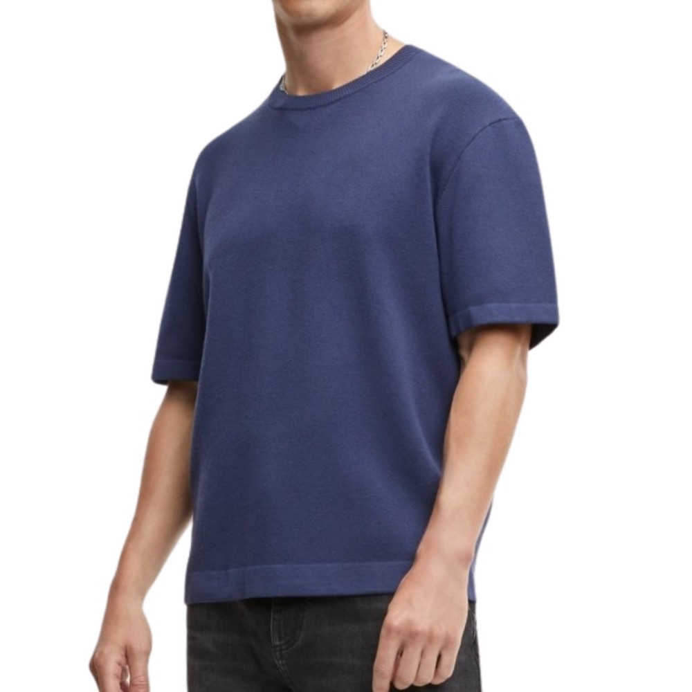 MODE OF ONE Relaxed Fit Short Sleeve Crewneck Sweater sz L Large Caspian Blue
