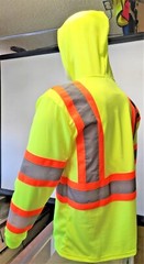 Class 3 Long Sleeve Safety Shirt With Hoodie, Polyester Birdeye mesh