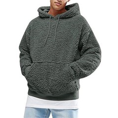 Men’s Thick Sherpa Fleeced Hoodie Winter Autumn Plush Fur Casual Jumper Sweater