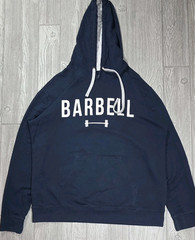 Barbell Hoodie Men XL Blue Lightweight Logo Spell out Drawstring Sweatshirt