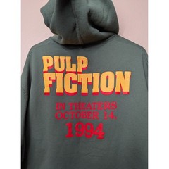 Pulp Fiction Hoodie Mens L Green Movie Graphic Sleeve Print Quentin Tarantino
