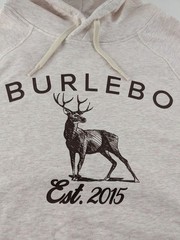 BURLEBO Men’s XL Fleece Hoodie Soft Midweight Pullover Light Tan Brown Buck New