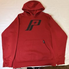 Polaris Men’s Red Pullover Hoodie L Fleece Graphic Logo Kangaroo Pocket