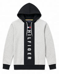 Tommy Hilfiger Men’s Hoodie Long Sleeves Big Logo Pullover Grey, Size S/P
