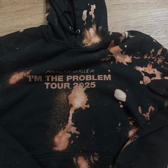 Morgan Wallen I’m The Problem Tour 2025 Hoodie Black Bleach Tie Dye Fire Large