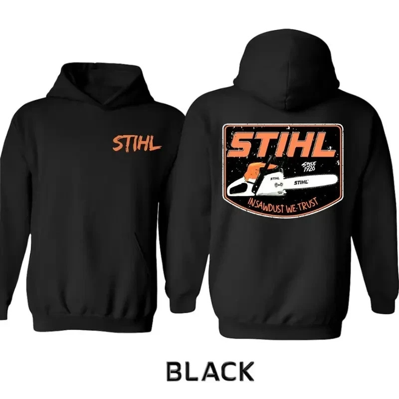 Stihl Skull Insawdust We Trust Hoodie, Classic Chainsaw Operator Graphic