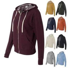 Independent Trading Co Unisex Heathered French Terry Full-Zip Hoodie PRM90HTZ