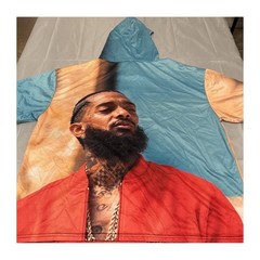 Nipsey Hussle Graphic Hoodie XXL Polyester Streetwear Rap Tee Hip Hop Tribute