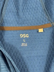 DSG Polarized 1/2 Zip Fleece Hooded Sweatshirt Men Large Heathered Blue Athletic