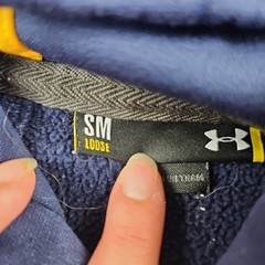 Under Armour Navy Blue US Naval Pullover Hoodie Size S Loose