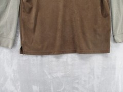 Haggar Sweathshirt Mens Large Brown Microfiber with Beige SleevesPolyester Blend