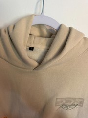 DDE Racing Daily Driven Exotics beige hoodie size large NEW