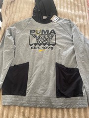 PUMA Winning Shot Graphic Tech Hoodie Mens XL Multi Long Sleeve Drawcord Hem