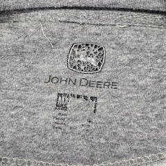 John Deere Mens Heather Gray Pullover Hoodie Graphic Sweatshirt Size Medium