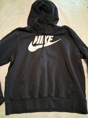 Nike black & white graphic pullover hoodie kangaroo front pocket & top