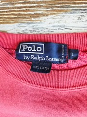 Vintage Polo Ralph Lauren Terry Knit Raglan Short-Sleeve Sweatshirt Coral Sz.L