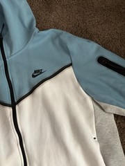 Nike Sportswear Tech Fleece Hoodie Cerulean Blue/White/Grey Mens XL CU4489-424