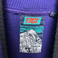 Fast Solar Fleece Sweater Mens M/L Purple Green Pullover High Neck Ski 80s 90s