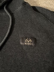 Realtree Hoodie Mens Large Gray Thermal Knit Pullover Kangaroo Sweatshirt Logo