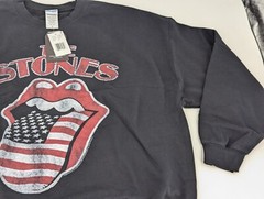 Junk Food Rolling Stones Sweatshirt Crew Neck North America 1981 Black Size XL
