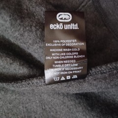 Ecko Unltd Hoodie Mens Medium Gray Full Zip Sweatshirt Logo Front Sleeve NWT