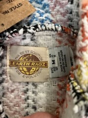 Earth Ragz Baja Hoodie NWT Men’s M Colorful Striped Woven Pullover