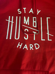 Men’s Red Pullover Fleece Hoodie Graphic Quote Pockets Drawstring 2XL