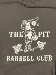 Weightlifting Gym Logo Sweatshirt The Pit Barbell Club Funny Cool Gray Large