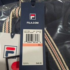 NWT MENS FILA TENCONI BLUE ZIP UP HOODIE JACKET 3XL
