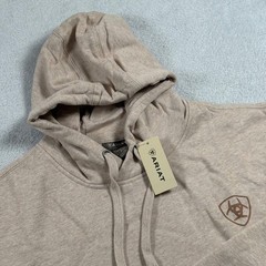 Ariat Mens Logo Hood Oatmeal Heather Hoodie Sweatshirt XL-Tall Cotton XLT