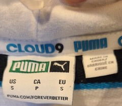 Puma Hooded Sweatshirt Jacket Shirt Cloud 9 Size Small
