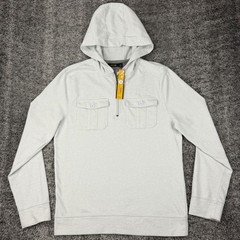 NEW Apt 9 Men’s Small Light Gray Quarter Zip Hooded Pullover Shirt Modern Fit
